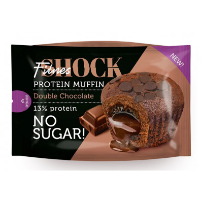 Протеиновый маффин FitnesShock protein Muffin, 50 г, Двойной шоколад