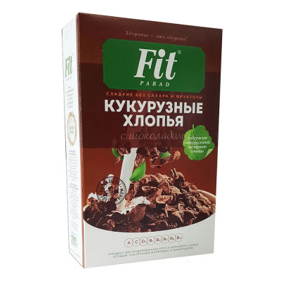 Кукурузные хлопья FitParad, 200 г, Шоколад