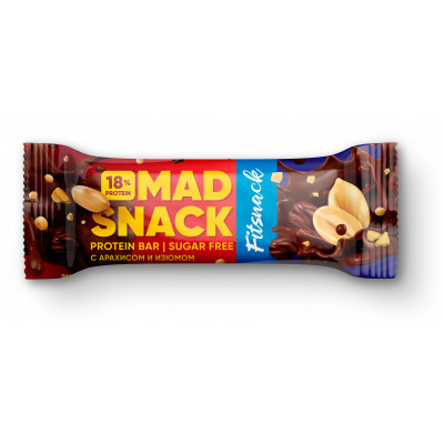 Протеиновый батончик Fitsnack Mad Snack, 45 г, Арахис и изюм