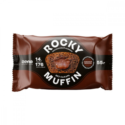 Шоколадный протеиновый маффин низкокалорийный Mr.Djemius Rocky Muffin, 55 г, Молочный шоколад