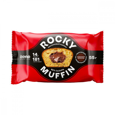 Протеиновый маффин низкокалорийный Mr.Djemius Rocky Muffin, 55 г, Молочный шоколад