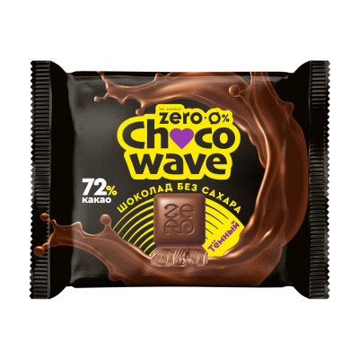 Темный шоколад 72% без сахара Mr.Djemius Chocowave, 60 г, Темный