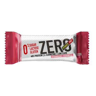 Протеиновый батончик без сахара Power Pro Protein Bar ZERO, 50 г, Клубничный йогурт