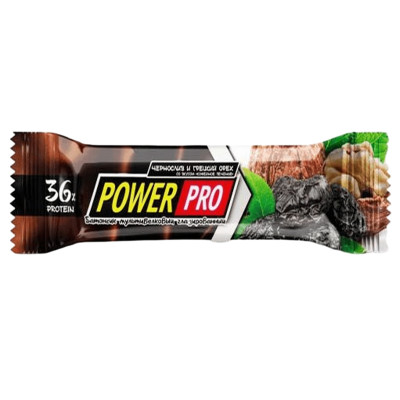 Протеиновый батончик глазированный с орехами Power Pro Protein Bar 36%, 60 г, Кофейное печенье