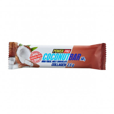 Протеиновый батончик с кокосовой стружкой Power Pro Coconut bar, 50 г, Молочный шоколад