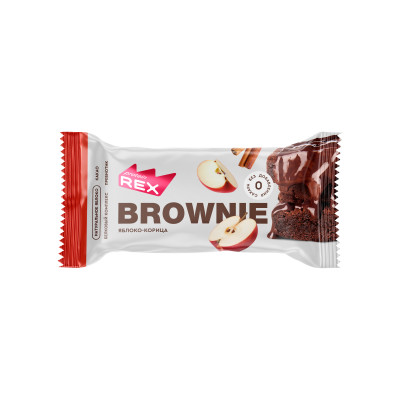 Протеиновое пирожное брауни ProteinRex Brownie, 50 г, Яблоко-корица