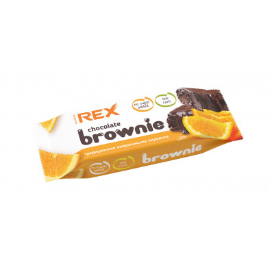 Протеиновое пирожное брауни ProteinRex Brownie + Collagen, 50 г, Апельсин