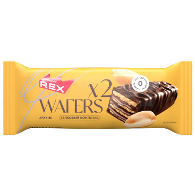 Протеиновые вафли без сахара ProteinRex WAFERS x 2, 50 г, Арахис