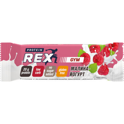 Протеиновый батончик ProteinRex Gym 30%, 60 г, Малина-йогурт