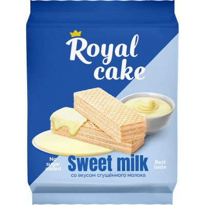 Вафли ProteinRex Royal Cake, 120 г, Сгущенное молоко
