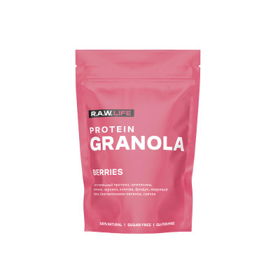 Протеиновая гранола R.A.W.LIFE Protein Granola, 220 г, Ягоды