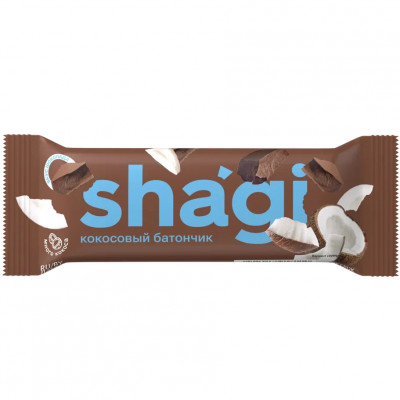 Кокосовый глазированный батончик Shagi, 40 г, Шоколад