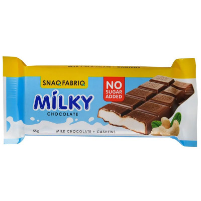 Молочный шоколад Snaq Fabriq Milky с начинкой, 55 г, Молочно-ореховый