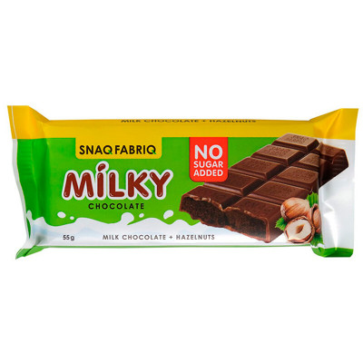 Молочный шоколад Snaq Fabriq Milky с начинкой, 55 г, Шоколадно-ореховый