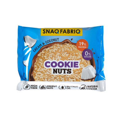 Печенье глазированное Snaq Fabriq Cookie Nuts, 35 г, Сливочный кокос