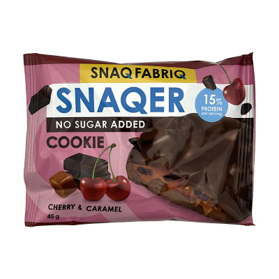 Протеиновое печенье Snaq Fabriq Snaqer, 45 г, Вишня и карамель