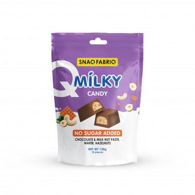 Шоколадные конфеты Snaq Fabriq Milky, 130 г, Молочно-ореховая паста, вафля и фундук