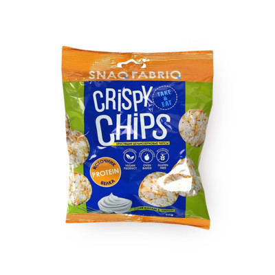 Чипсы цельнозерновые Snaq Fabriq Crispy Chips, 50 г, Сметана и зелёный лук