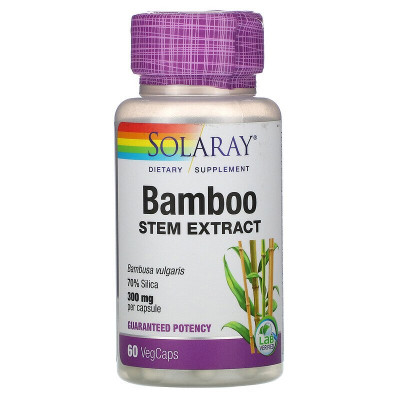 Растительный экстракт стебля Бамбука Solaray Bamboo Stem Extract, 300 мг, 60 капсул
