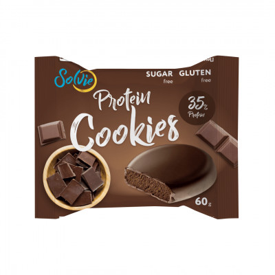 Глазированное протеиновое печенье с начинкой Solvie Protein cookies, 60 г, Шоколад