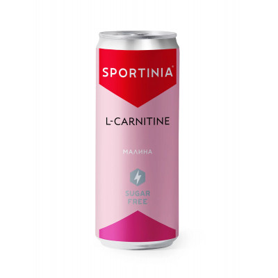 Спортивный напиток с Л-карнитином Sportinia L-Carnitine, 330 мл, Малина