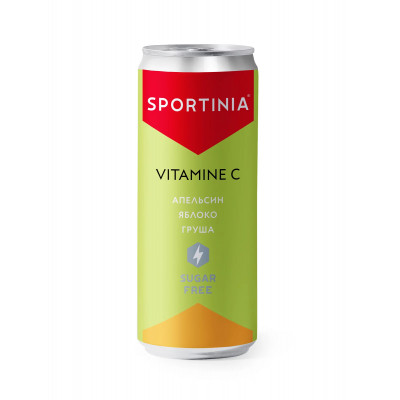 Спортивный напиток с витамином С Sportinia Vitamin C, 330 мл, Апельсин-яблоко-груша