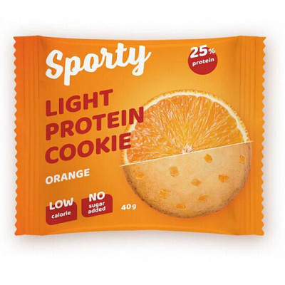 Легкое протеиновое печенье Sporty Protein light, 40 г, Апельсин