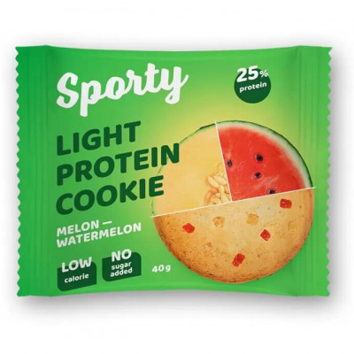 Легкое протеиновое печенье Sporty Protein light, 40 г, Дыня-арбуз