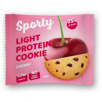 Легкое протеиновое печенье Sporty Protein light, 40 г, Вишня