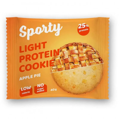 Легкое протеиновое печенье Sporty Protein light, 40 г, Яблочный пирог