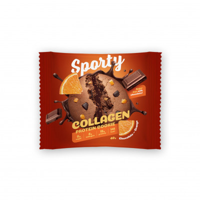 Протеиновое печенье с коллагеном Sporty Collagen Protein cookie, 40 г, Шоколад-апельсин