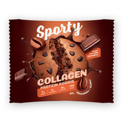Протеиновое печенье с коллагеном Sporty Collagen Protein cookie, 40 г, Шоколад-кофе