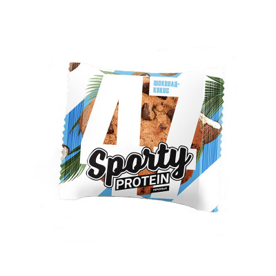 Протеиновое печенье Sporty protein, 60 г, Шоколад-кокос