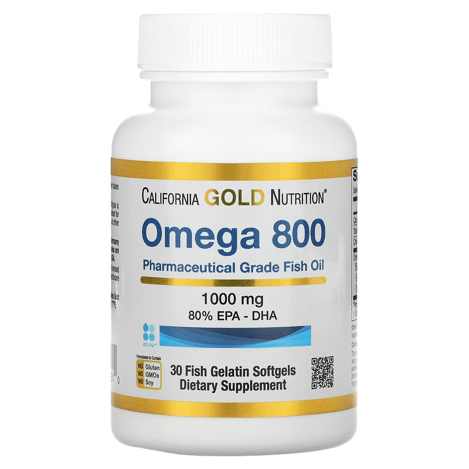 Рыбий жир Омега-3 California Gold Nutrition Omega-3 800, 30 капсул ...