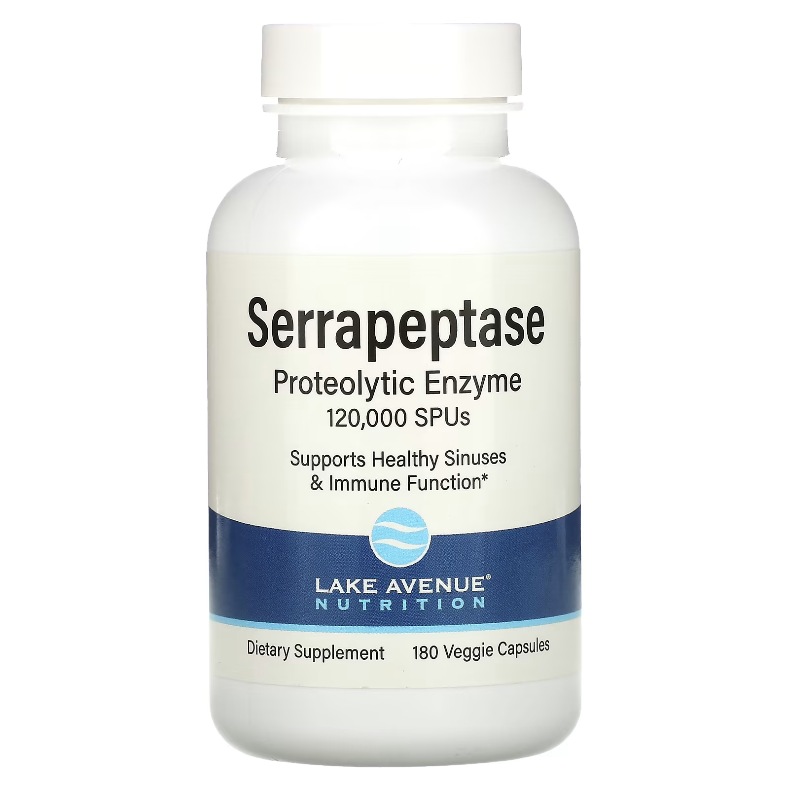 Серрапептаза Lake avenue nutrition Serrapeptase, 120,000, 180 капсул ...