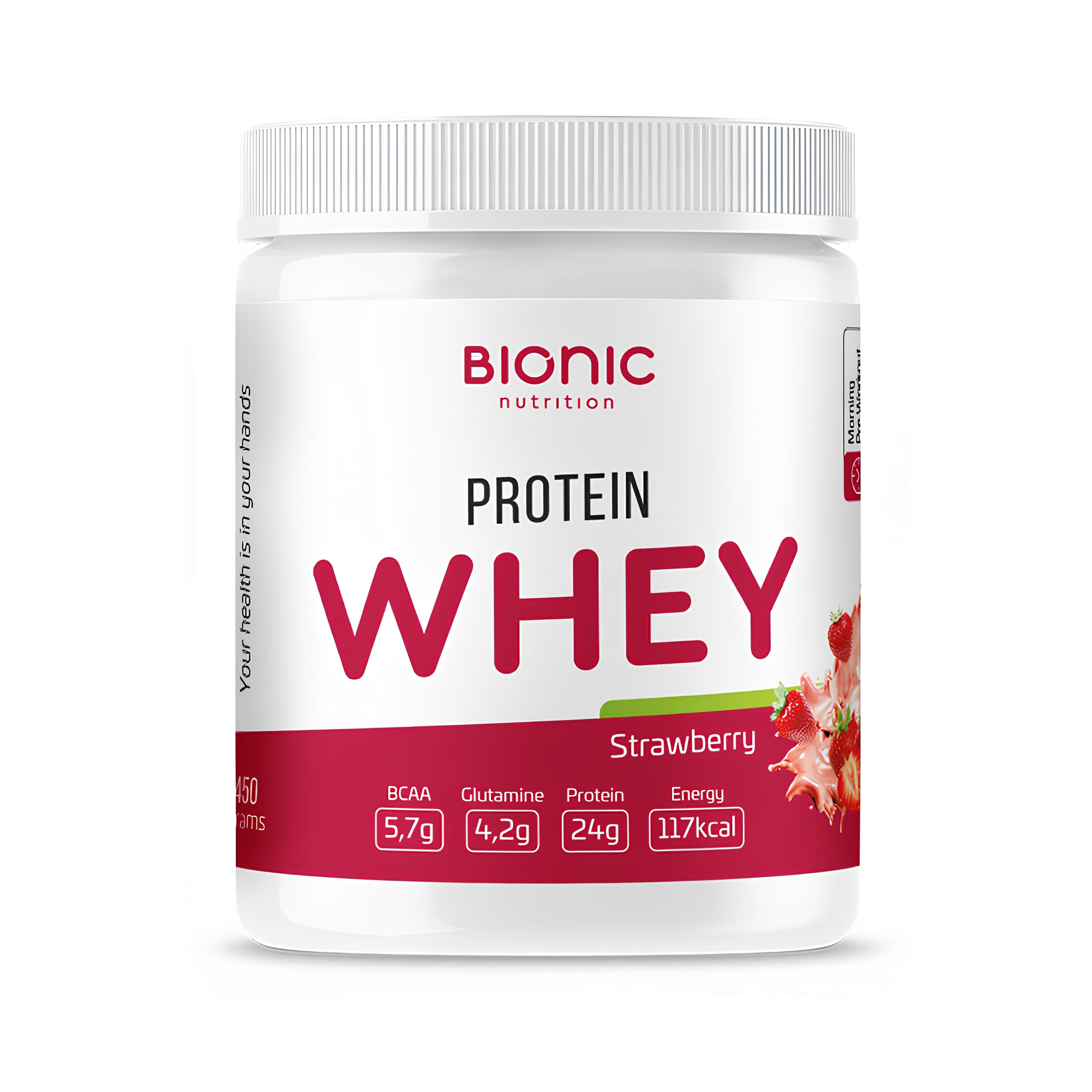 Сывороточный протеин Bionic Nutrition Protein Whey, 450 г, Клубника ...