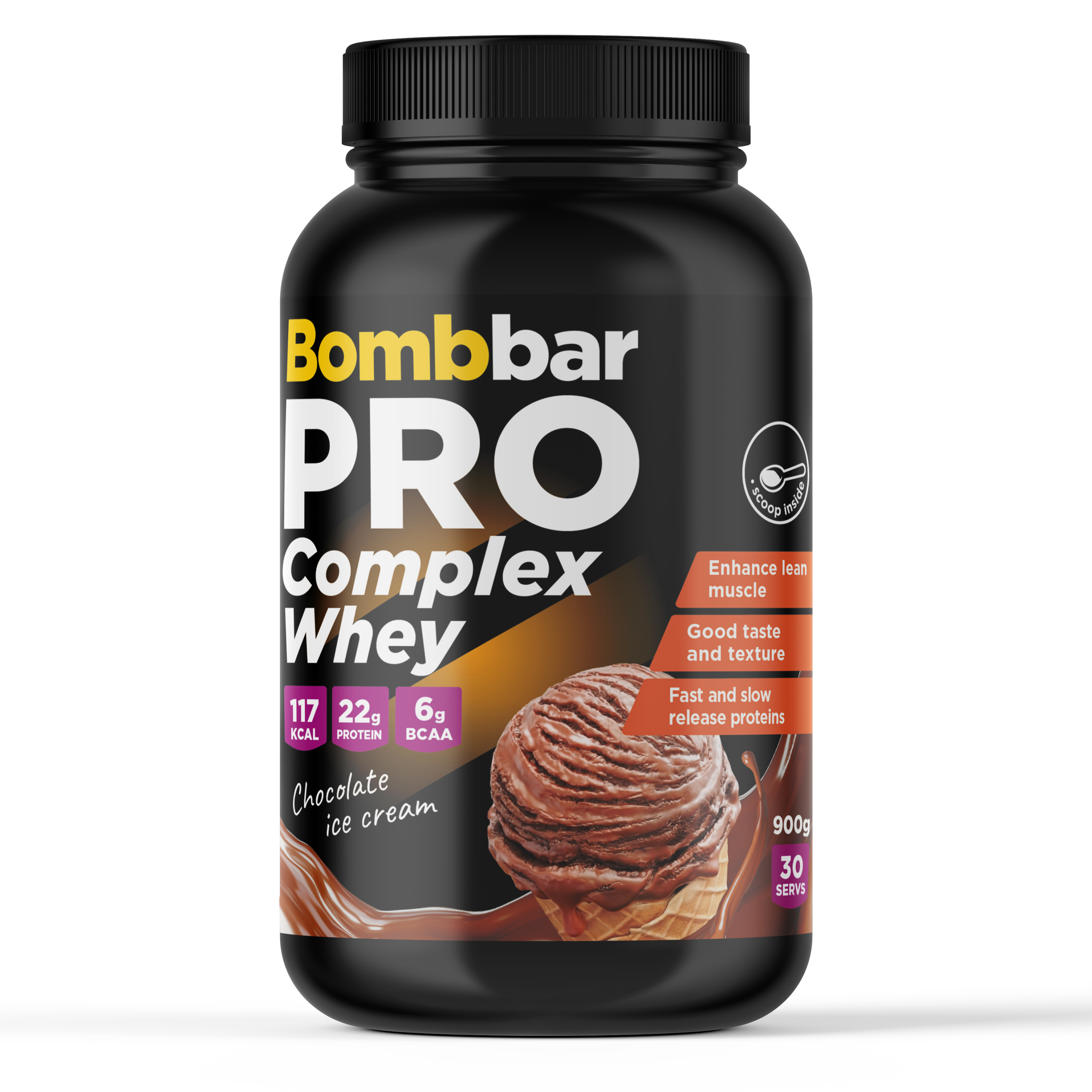Многокомпонентный протеин Bombbar Pro Complex Whey, 900 г, Шоколадный ...