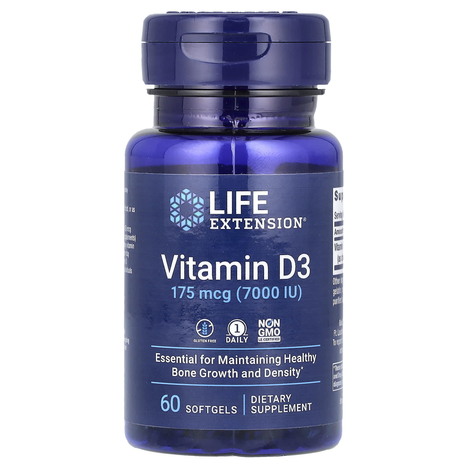 Витамин Д3 Life Extension Vitamin D3, 7000 IU, 60 мягких гелевых капсул ...