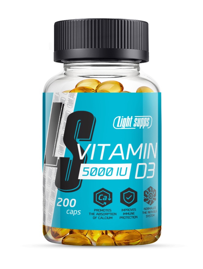 Витамин Д3 Light Supps Vitamin D3, 5000 IU, 200 капсул купить в Москве ...