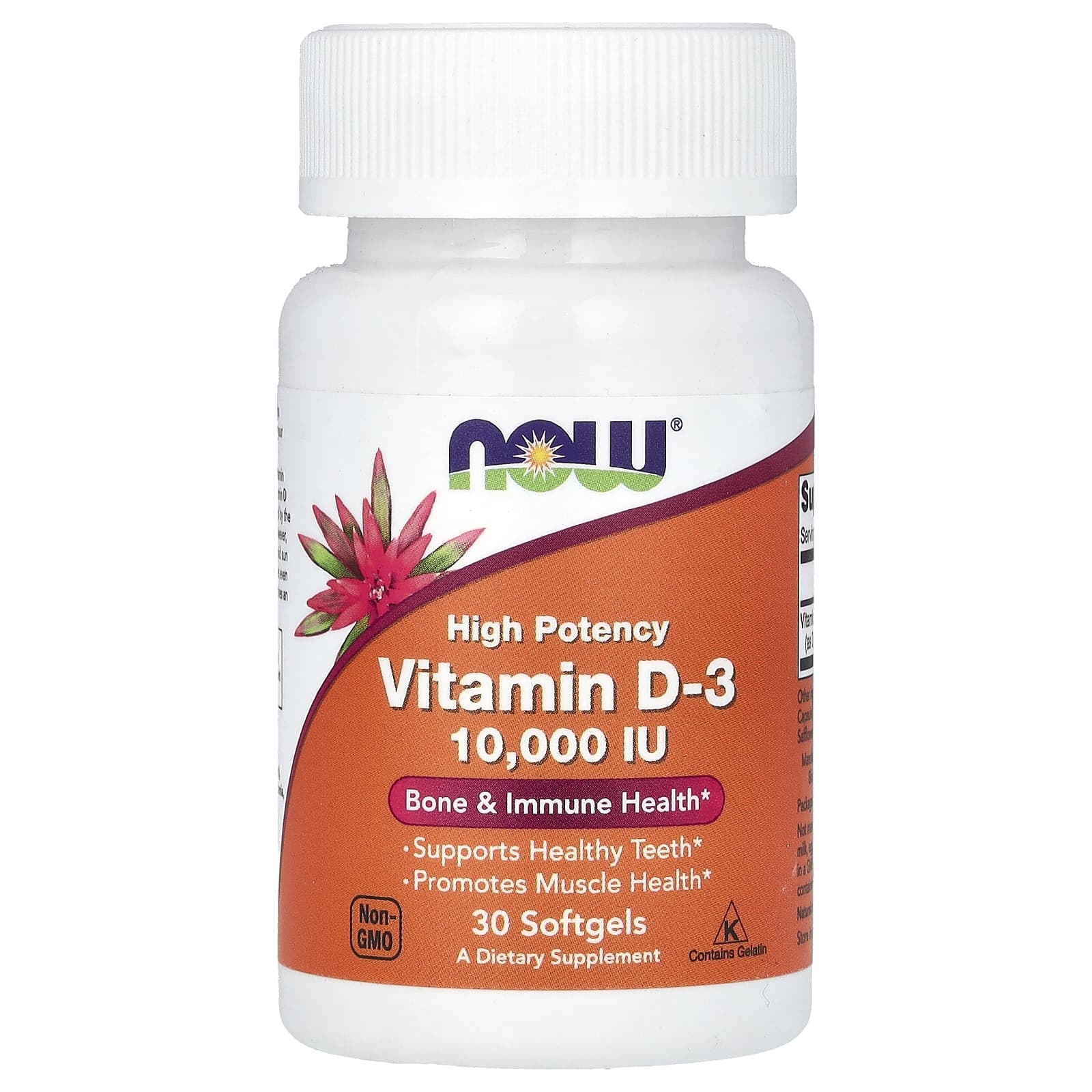 Витамин Д3 Now Foods Vitamin D3, 10000 IU, 30 мягких гелевых капсул ...