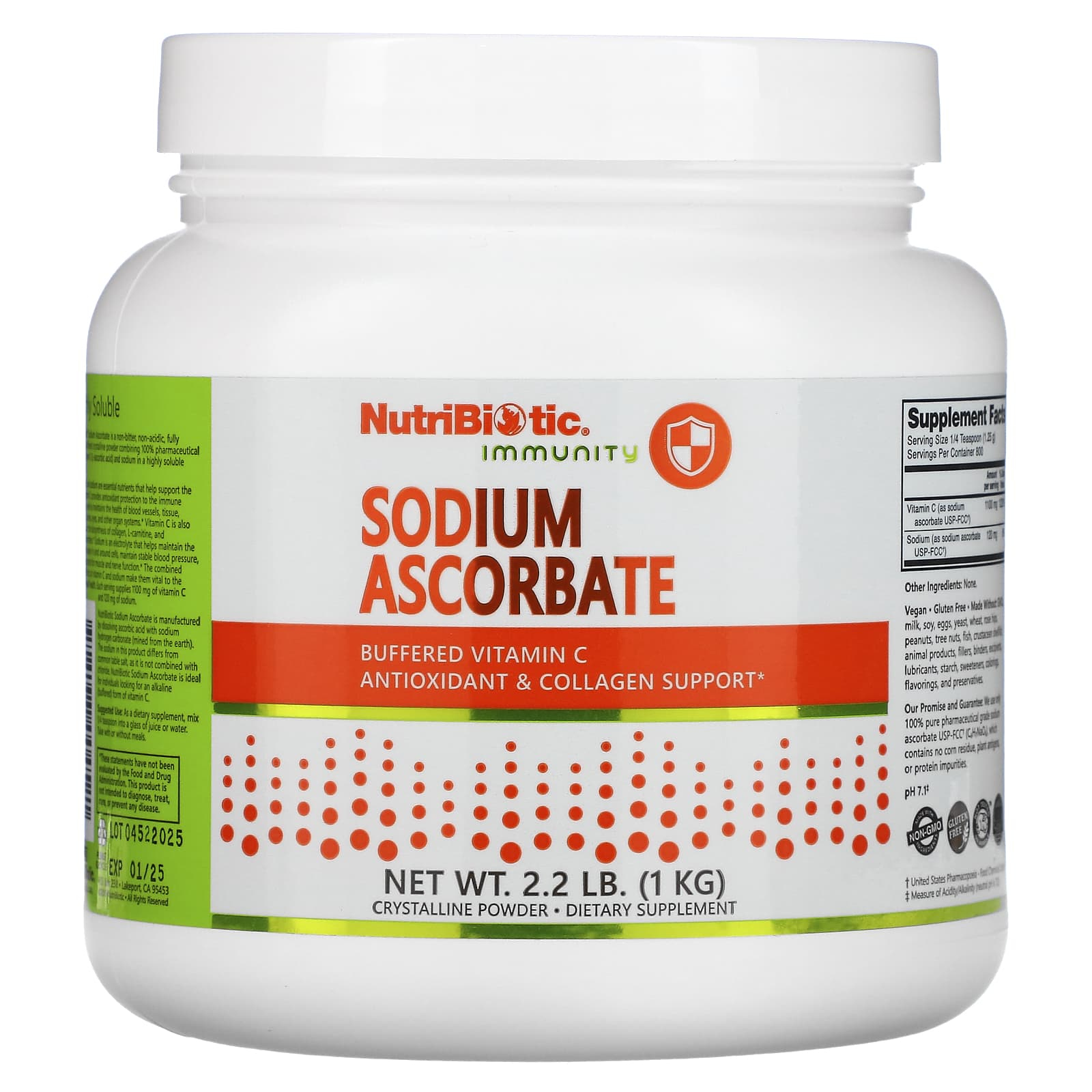 Аскорбат натрия NutriBiotic Sodium Ascorbate, 1000 г купить в Москве по ...