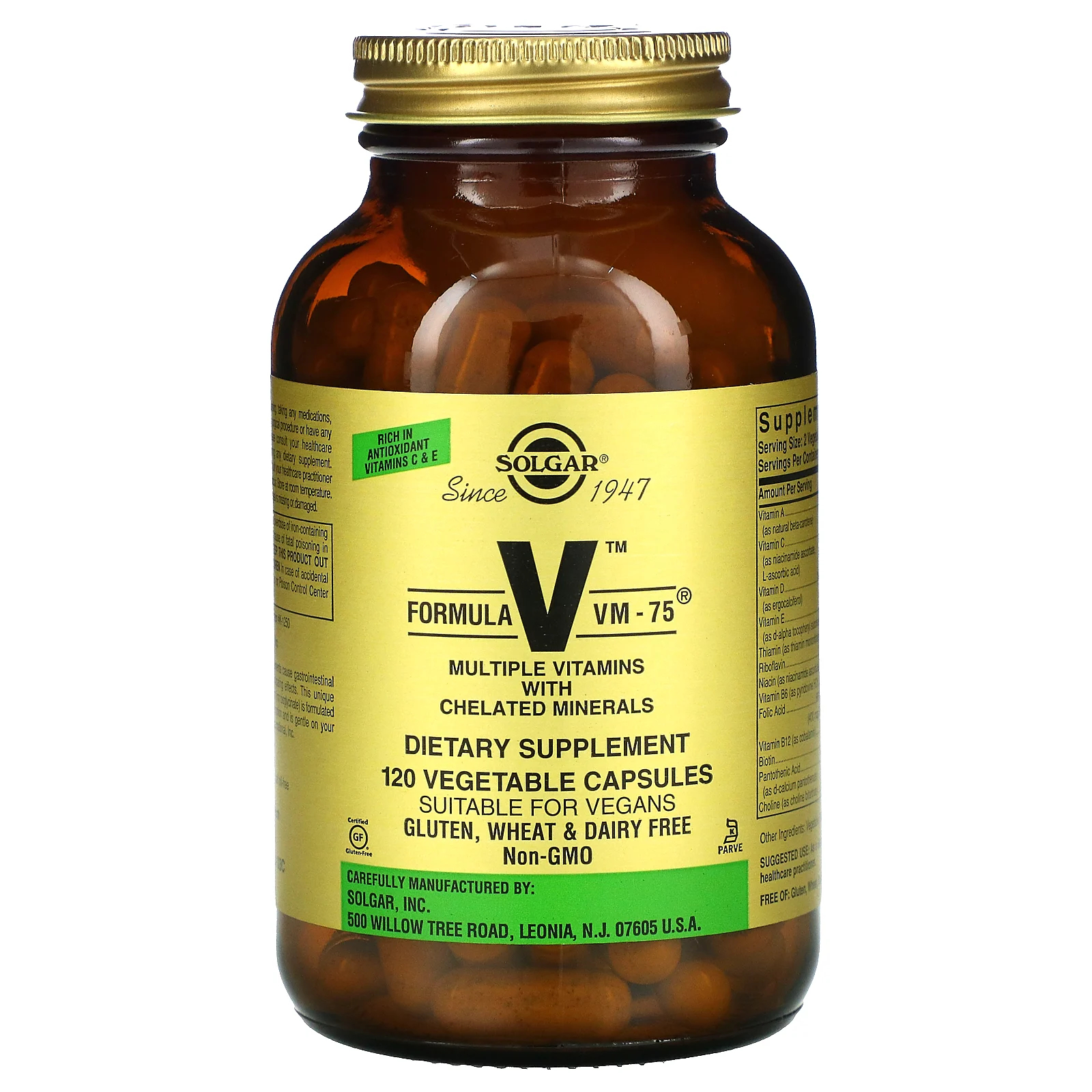 Мультивитамины и хелатные формы минералов Solgar Formula VM-75, 120 ...