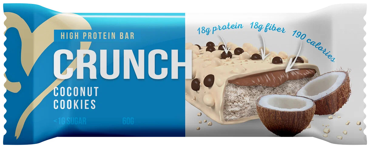 Протеиновый батончик BootyBar Crunch Bar, 60 г, Кокосовое печенье ...