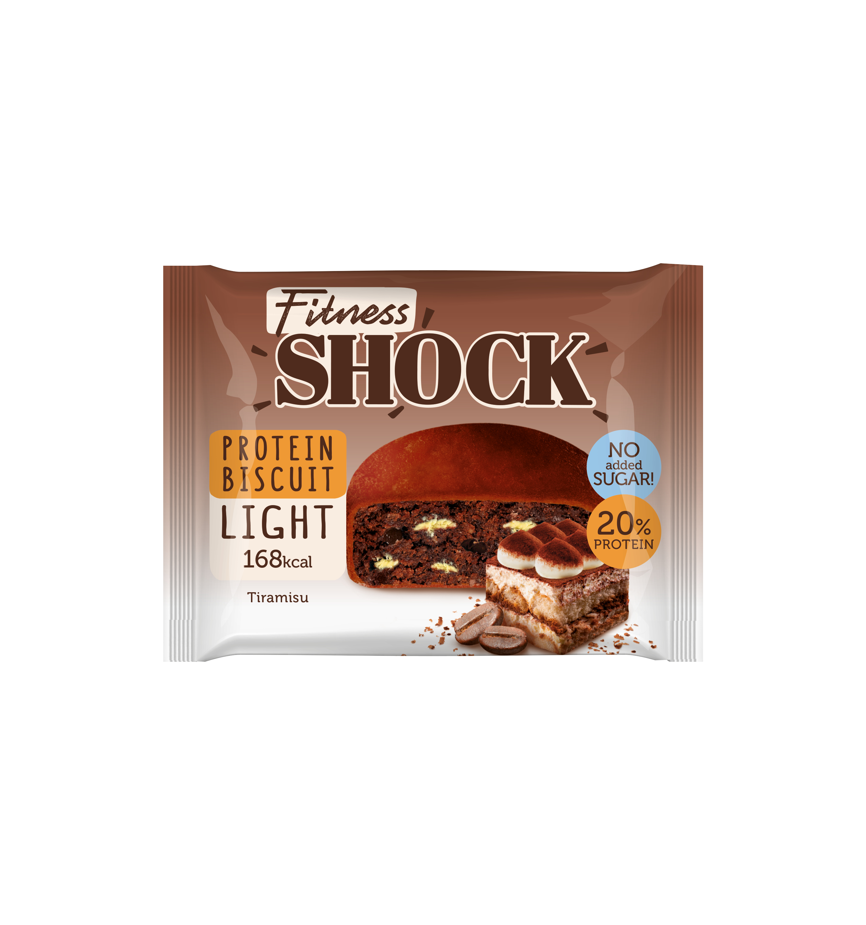 Бисквитное протеиновое печенье FitnesShock Biscuit, 40 г, Тирамису ...