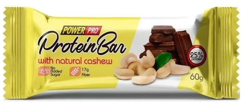 Протеиновый батончик глазированный Power Pro Protein, 60 г, Кешью ...