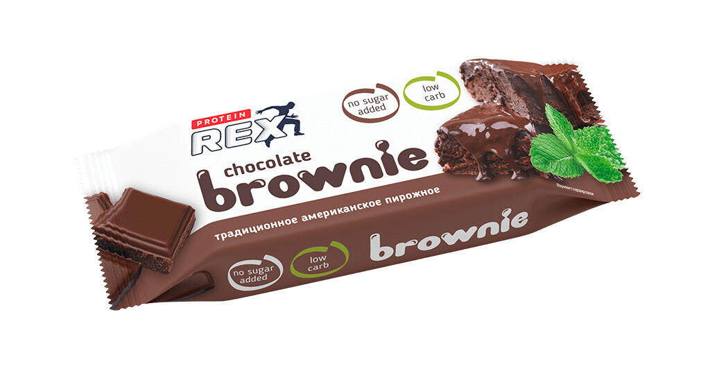 Протеиновое пирожное брауни ProteinRex Brownie + Collagen, 50 г ...